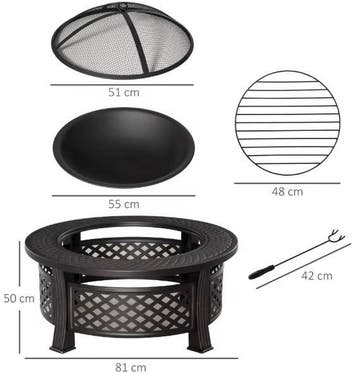Creëer Sfeer: Brazier Vuurmand met Deksel - Houten Tuin, Verzenden, Nieuw