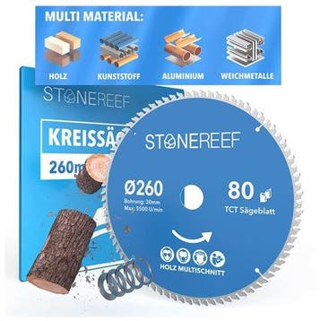 Cirkelzaagblad Stonereef 260 x 30 (80 tands), Ophalen of Verzenden, Nieuw