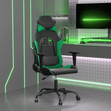 vidaXL Massage gamestoel kunstleer zwart en groen, Verzenden, Nieuw, Groen