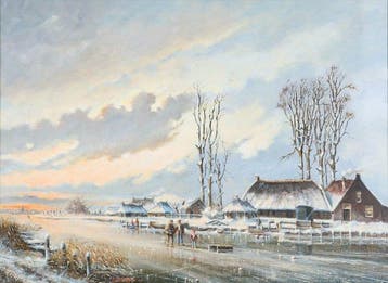 Wietse Hendrik Setz (1932-2010) - Winters landschap, Antiek en Kunst