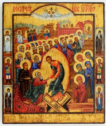 Icoon - De Opstanding van Jezus - Hout - Met de hand