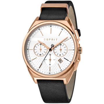 Esprit heren Horloge ES1G062L0035 -Chronograaf - leren, Nieuw