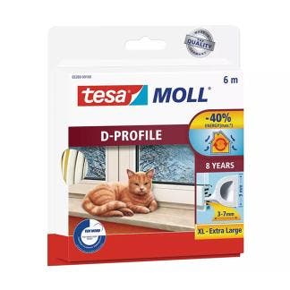 Tochtstrip | Tesa | 6 meter (D-profiel, Zelfklevend, Wit), Doe-het-zelf en Verbouw, Verzenden, Nieuw