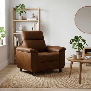 vidaXL Bank Bruin 95 x 90 x 95 cm Nep Suede Leer, Verzenden, Nieuw, Minder dan 150 cm