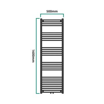 [neu.haus] Handdoekradiator Voss 160x50x3 cm zwart, Verzenden, Nieuw