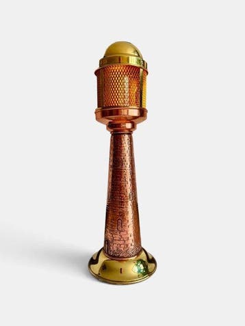 Tafellamp - Vuurtoren 1950s - H52cm - Messing, Antiek en Kunst