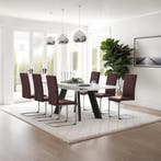 Sledestoelen, kunstleer - bruin, Set van 8, Huis en Inrichting, Stoelen, Verzenden, Nieuw