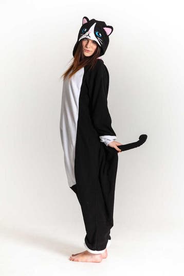 Onesie Zwarte Kat Pak M-L of 170-176 Poezenpak Kostuum Zwart, Maat 38/40 (M), Carnaval, Nieuw, Ophalen of Verzenden