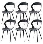 Set van 6 Scandinavische Eetkamerstoelen - Zwart/Grijs/Wit, Huis en Inrichting, Stoelen, Kunststof, Verzenden, Zwart, Nieuw
