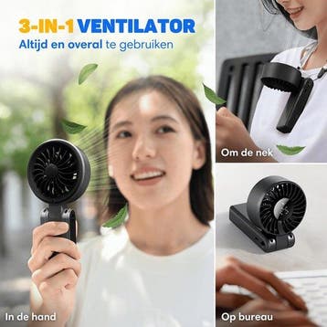 2dekans | Vulpes Goods® Tech – Handventilator PRO 3in1 – USB, Ophalen of Verzenden, Zo goed als nieuw