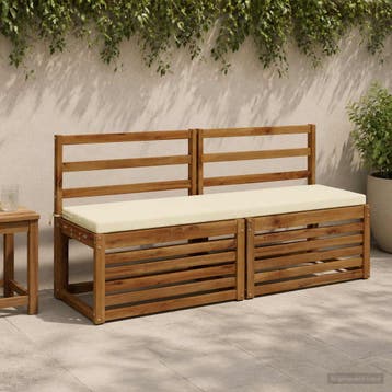 vidaXL Bankkussen SOEST 100% Polyester Crèmekleurig 150 x 40, Verzenden, Nieuw