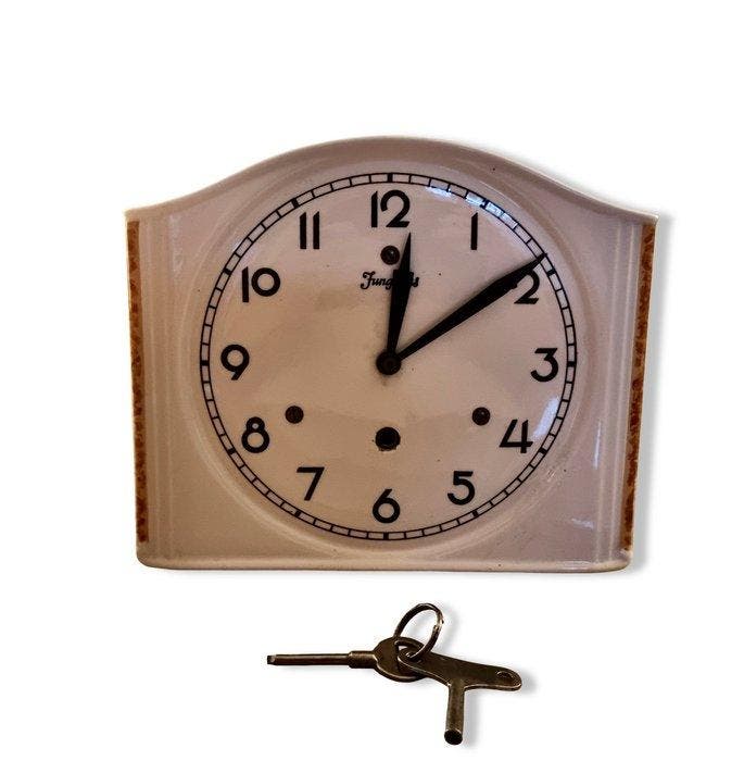 Wandklok - Junghans - Keramiek, Messing - 1950-1960, Antiek en Kunst, Antiek | Klokken