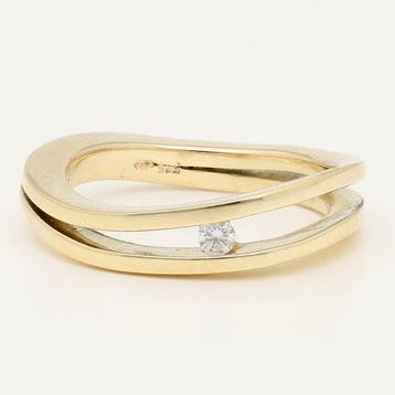 Ring - 14 karaat Geel goud Diamant (Natuurlijk), Nieuw