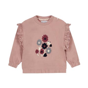 Dirkje meisjes sweater loose fit zachtroze teddy bloemen, Ophalen of Verzenden, Nieuw