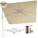 Nexus T2 premium zweefparasol 300x300 cm sand stone mast, Ophalen of Verzenden, Nieuw