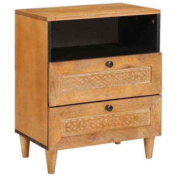 vidaXL Nachtkastje Licht Bruin 50 x 33 x 62 cm Bewerkt hout, Huis en Inrichting, Slaapkamer | Nachtkastjes, Minder dan 45 cm, Verzenden