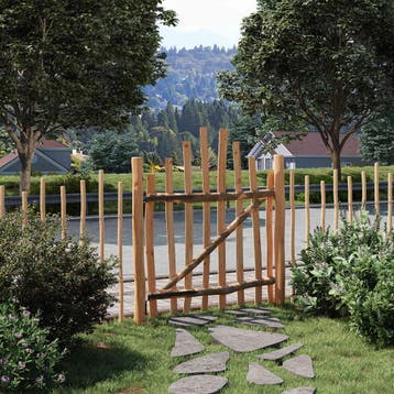 vidaXL Gebogen hekdeur 100 x 120 cm Geïmpregneerd Hazelhout, Tuin en Terras, Tuinpoorten, Verzenden, Nieuw