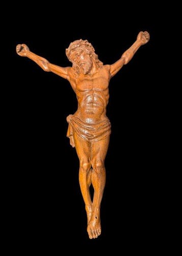 Escuela flamenca - sculptuur, Antigua talla de Cristo. S.XIX, Antiek en Kunst