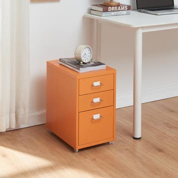 Kantoorkast Kökar op wielen 48x28x41 cm oranje [en.casa], Verzenden, Nieuw