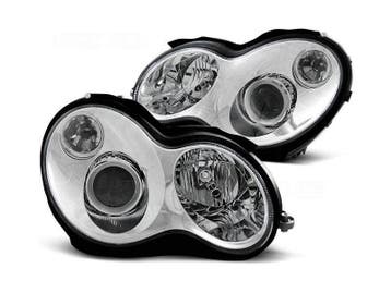 Koplamp units Chrome geschikt voor Mercedes W203 C-klasse, Auto-onderdelen, Verlichting, Verzenden, Nieuw, Mercedes-Benz
