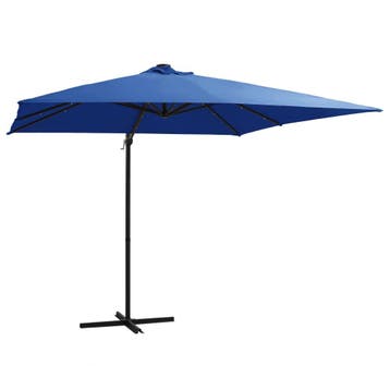 vidaXL Zweefparasol met LED en stalen paal 250x250 cm, Verzenden, Nieuw, 2 tot 3 meter, Zweefparasol