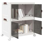 vidaXL Opbergbox stapelbaar met wielen 2-laags 75 L 64x40x76, Verzenden, Nieuw