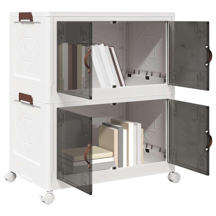 vidaXL Opbergbox stapelbaar met wielen 2-laags 75 L 64x40x76, Doe-het-zelf en Verbouw, Gereedschap | Overige machines, Nieuw, Verzenden