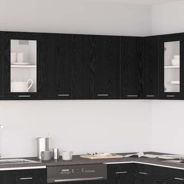 vidaXL Hangkast Lyon Zwart Eiken 80 x 31 x 60 cm Bewerkt, Verzenden, Nieuw, Zwart