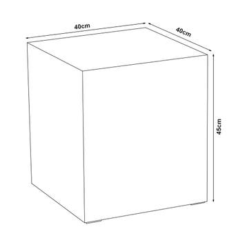 Bijzettafel Ellelu rechthoekig 45x40x40 cm marmerlook wit [e, Verzenden, Nieuw