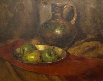 Roelof Wildeboer (1903 - 1989) - Stilleven met kruik en, Antiek en Kunst
