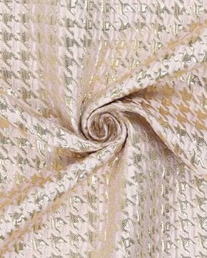 Polyester Pied De Poule Metallic Goud, Nieuw