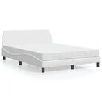 vidaXL Bed met matras Dover kunstleer wit 120x200 cm, Huis en Inrichting, Slaapkamer | Bedden, Overige materialen, Verzenden, Wit