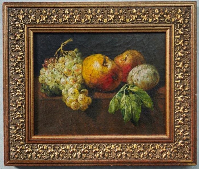 École européenne (XIX-XX) - Fruits sur une table, Antiek en Kunst, Kunst | Schilderijen | Klassiek