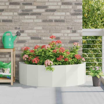 vidaXL Plantenbak Wit 120 x 60 x 35 cm Staal, Verzenden, Nieuw, Metaal, 60 tot 100 cm
