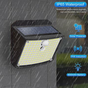 Solar Wandlamp met 158 LED's, Bewegingssensor & 3 standen -, Verzenden, Nieuw