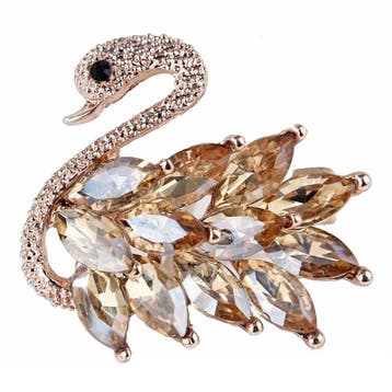 Fako Bijoux - Broche - Zwaan - 40x36mm - Goudkleurig -, Sieraden, Tassen en Uiterlijk, Verzenden, Nieuw