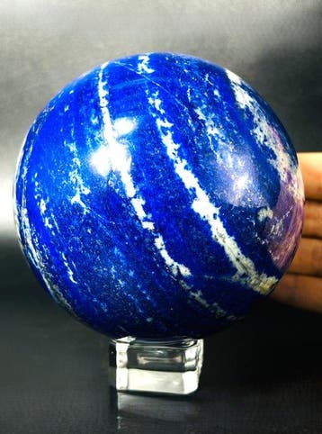 Topkwaliteit lapis lazuli bol – Diep koningsblauw met gouden, Verzamelen