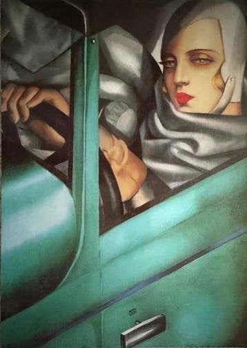 Tamara de Lempicka - “Auto-portrait, 1932”. Gesigneerd in de