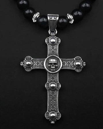 Obsidiaan - gotisch kruis - Memento Mori – Spirituele wapen, Antiek en Kunst