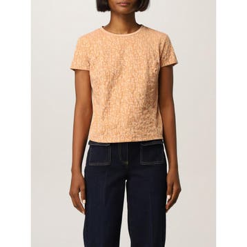 Elisabetta Franchi • zalmroze shirt met logo • 34 (IT40), Nieuw, Roze, Maat 34 (XS) of kleiner, Elisabetta Franchi