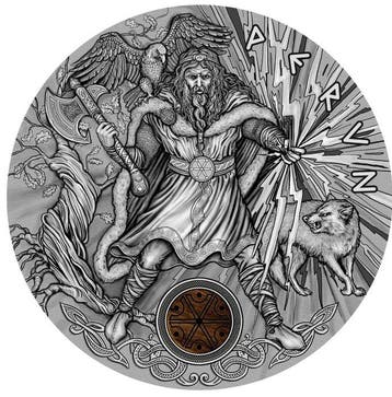 Niue. 5 Dollars 2018 Perun Thunder Slavic Gods - Antique