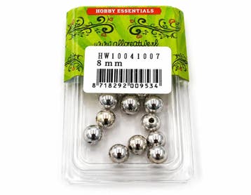 Doosje met 15 stuks metalen kraaltjes 8 mm – gat 2 mm –, Ophalen of Verzenden, Nieuw, Kraal