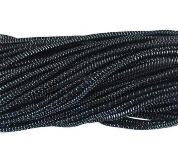 1 meter Rond elastisch koord 3 mm – zwart met zilverdraad, Ophalen of Verzenden, Nieuw, Draad