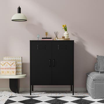 Dressoir | Lockerkast | Opbergkast | 80x40x100cm | Zwart, Verzenden, Nieuw