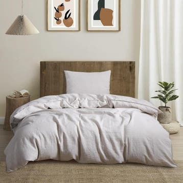 Linnen Dekbedovertrek 135x200 - Retourdeal 41% Korting, Eenpersoons, Beige, Dekbedovertrek, Ophalen of Verzenden
