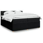 vidaXL Boxspring met matras stof zwart 200x200 cm, Huis en Inrichting, Slaapkamer | Bedden, Verzenden, Zwart, Overige maten, 200 cm