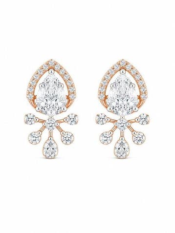 Oorbellen - 14 karaat Roségoud - 0.68ct. tw. Diamant, Nieuw