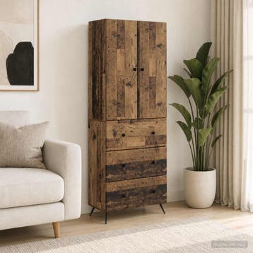 vidaXL Kastenset 2 st 66 x 34,5 x 90 cm Bewerkt hout Oud, Verzenden, Nieuw