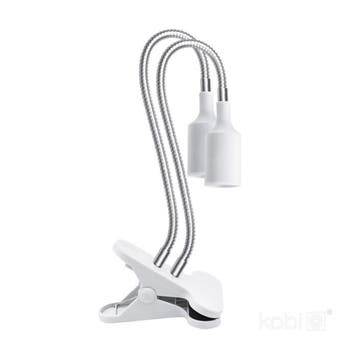 Kobi Planty Clip W Duo - tafellamp met 2x E27 - wit - Fle..., Ophalen of Verzenden, Nieuw