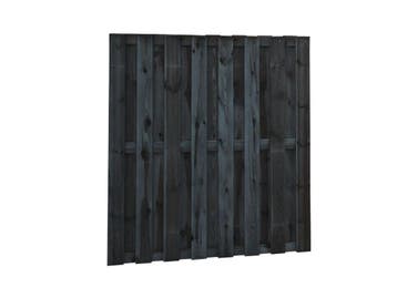 Naaldhout Schutting 180 x 180 cm Zwart Gedompeld, Nieuw